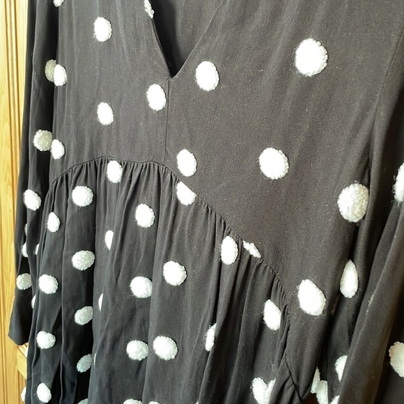 Zara Polka Dot Long Sleeve Midi Dress size XS - Picture 3 of 6